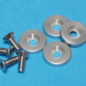 Topes y tornillos sujección amortiguadores, anodizados – Nuevo modelo para anclajes de 6mm, set de 4