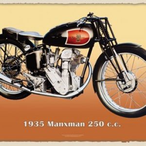 Excelsior Manxman 250cc Metal Sign