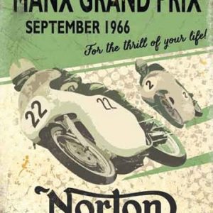 Manx Grand Prix Norton Metal Sign