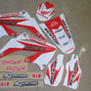 HONDA Cr125 Cr250 Cr125r Cr250r 02-07-Juego Pegatinas y fondos negros