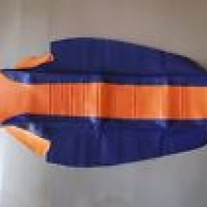KTM XCW XCWF EXC EXCF 2012-2016 funda asiento azul/naranja plisada y pinzada