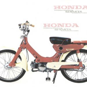 HONDA SERVETA Leyendas Honda en rojo y SErveta en negro