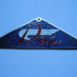 ROA anagrama metálico (fondo azul) depósito primer modelo