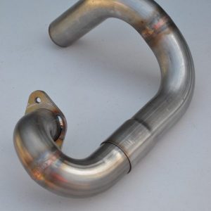 Tubo frontal de acero inoxidable liviano para adaptarse a TY 175 con WES Silencer o puede soldarse al tubo original.