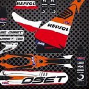 OSET  20 Kit Pegatinas Repsol naranja