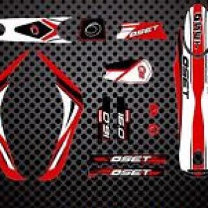 OSET 16 Kit Pegatinas  color rojo  08-13