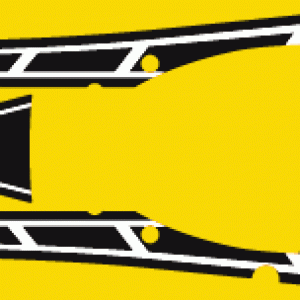 YAMAHA RZ350 1984-1985 Kenny Roberts Replica-decals de la Cola modelo amarillo y negro