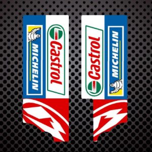 BETA EVO trial decals horquilla inferior rojas Castrol Michelin