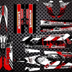 BETA REV 3 05-09 Michelin Renthal Splat Kit Decals rojas