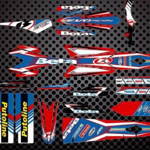 Beta Evo 09-12 trial Juego Decals Factory en tono azul