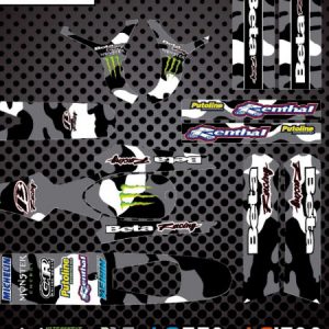 BETA Rev 3  02-04 Trial Kit Decals negras Monster camo