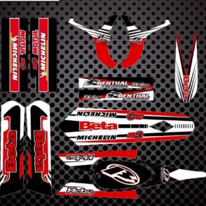 BETA REV3 05-09 trial Juego decals rojas Michelin Renthal