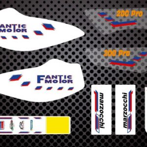 FANTIC 200 Trial Retro Juego Decals Blancas