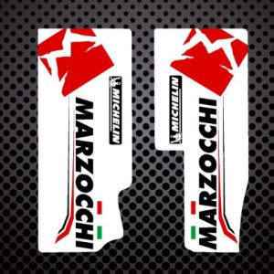 GAS GAS TXT 05-11 trial decals horquilla inferior Marzorcchi blancas