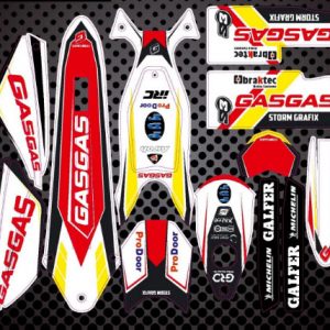 GAS GAS TXT 2013-2015 trial juego decals blancas /rojas / amarillas