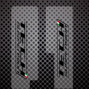 GAS GAS 15-16 Trial Decals Horquilla Inferior Tech negras sobre fondo claro