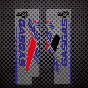 GAS GAS TXT 12-15 trial decals horquilla inferior azul sobre fondo claro