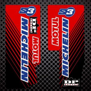 GAS GAS 05-11 trial decals rojas horquilla inferior Michelin Motul