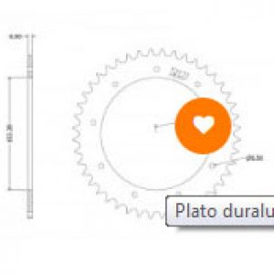 Plato Duraluminio Bultaco Alpina Z48 paso 520