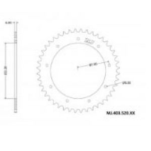 Plato duraluminio Bultaco Pursang Z50 paso 520