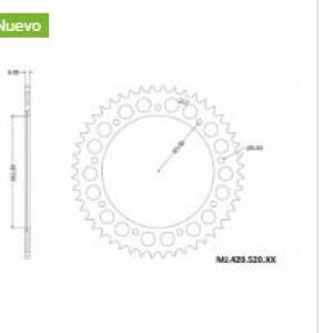 Plato Duraluminio MONTESA CAPRA 250 Z56 paso 520