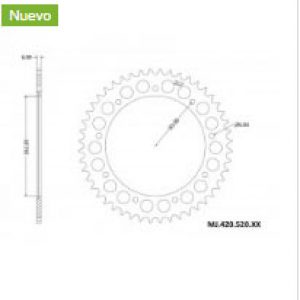MONTESA ENDURO 250 H6-H7 Plato duraluminio Z52 paso 520