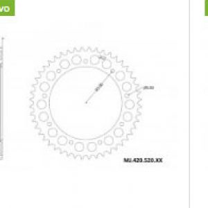 Plato Duraluminio MONTESA KING SCORPION 250 Z52 paso 520