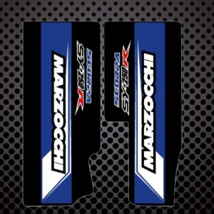 SCORPA SY250R trial decals horquilla inferior Marzocchi azules
