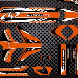 SCORPA SY250R  04-12 Trial Kit Decals Naranja