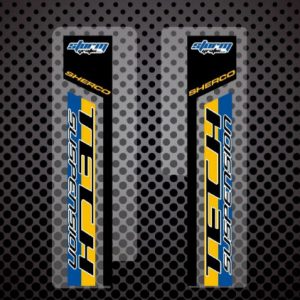 SHERCO 13-14 Trial Juego decals Tech horquilla inferior negra sobre fondo claro