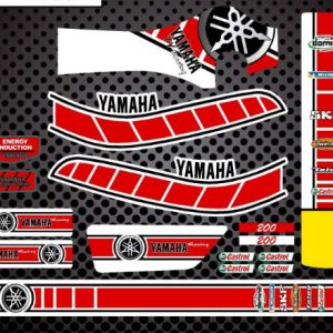 YAMAHA TY200 Trial Juego Decals rojas