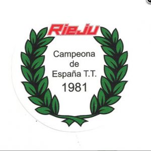 RIEJU Campeonato España T.T. 1981 Pegatina
