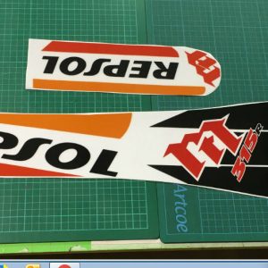 Montesa cota 315R pegatinas estilo repsol 2016 para guardabarros.