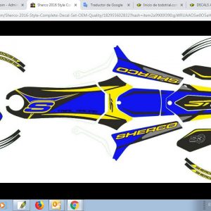 SHERCO 2016 Juego Completo Pegatinas calidad OEM