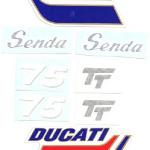 Ducati 75 TT Senda 1ª serie (depósito amarillo) Kit Pegatinas