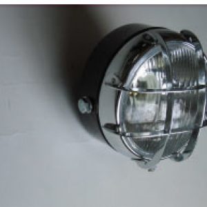 Faro Negro brillante con rejilla cromada para Bultaco Sherpa y otras