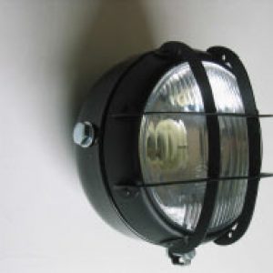 Faro negro brillante con rejilla negra HOMOLOGADO