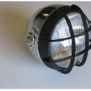 Faro cromado con rejilla negra para Bultaco Sherpa y otras HOMOLOGADO
