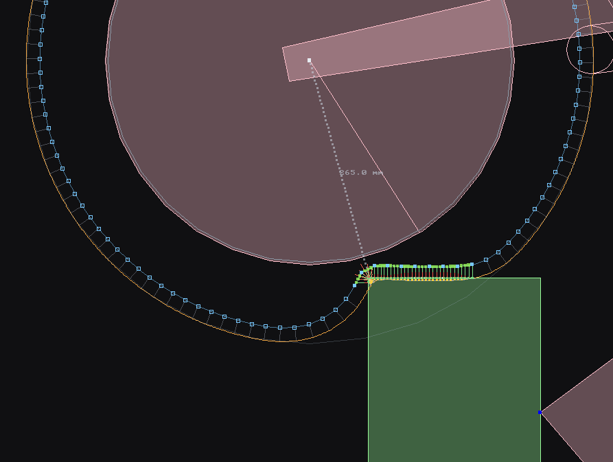 Deformable tire model used in the simulator